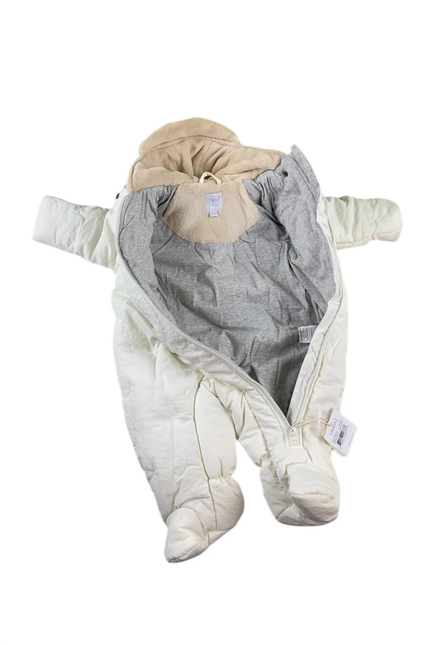 7 A.M. Enfant Benji Snowsuit Bebe, 6-12 Months, Whisper White - Image 4