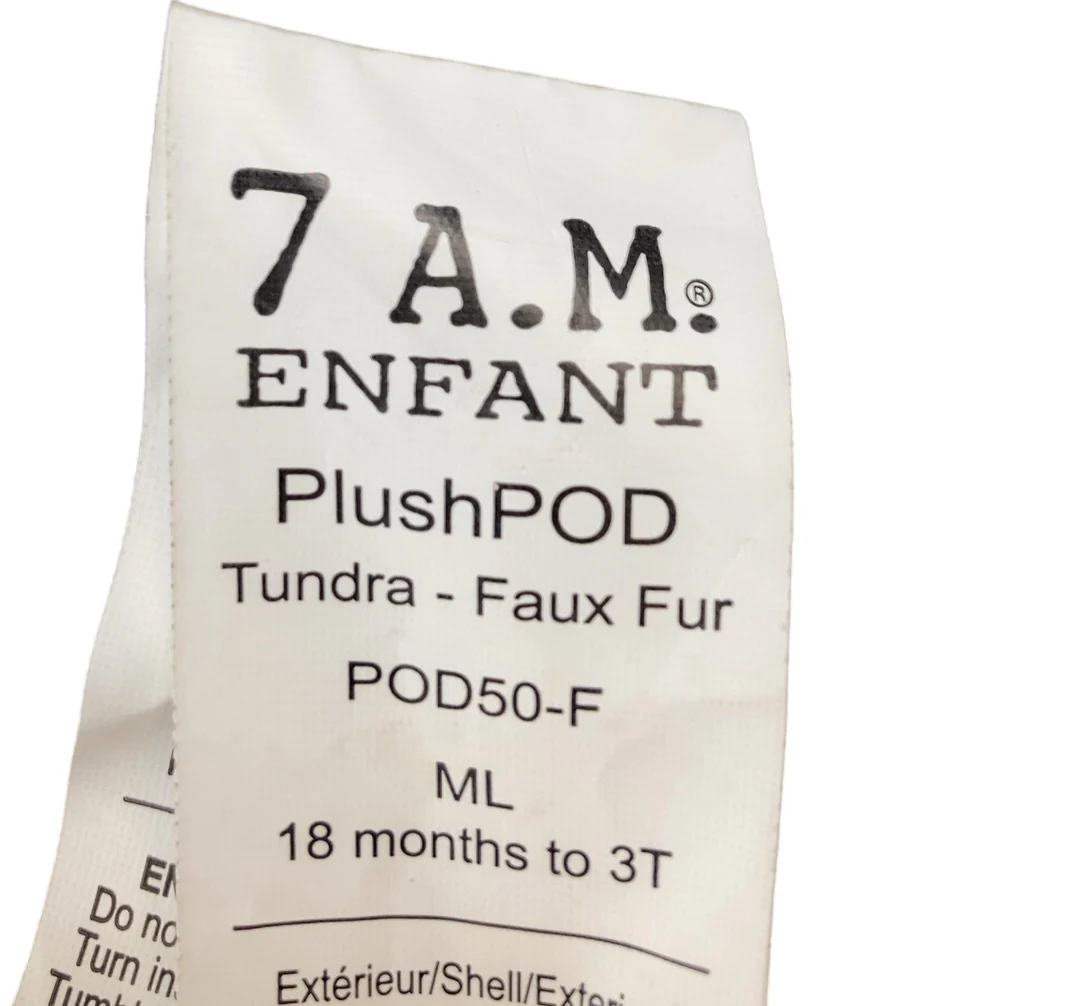 7 A.M. Enfant PlushPod, Medium/Large 18M-3T, Heather Grey Dark/Arctic Faux Fur Tundra Plush - Image 6