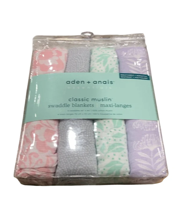 Aden + Anais Cotton Muslin Swaddle, 4pk, Damsel - Image 2