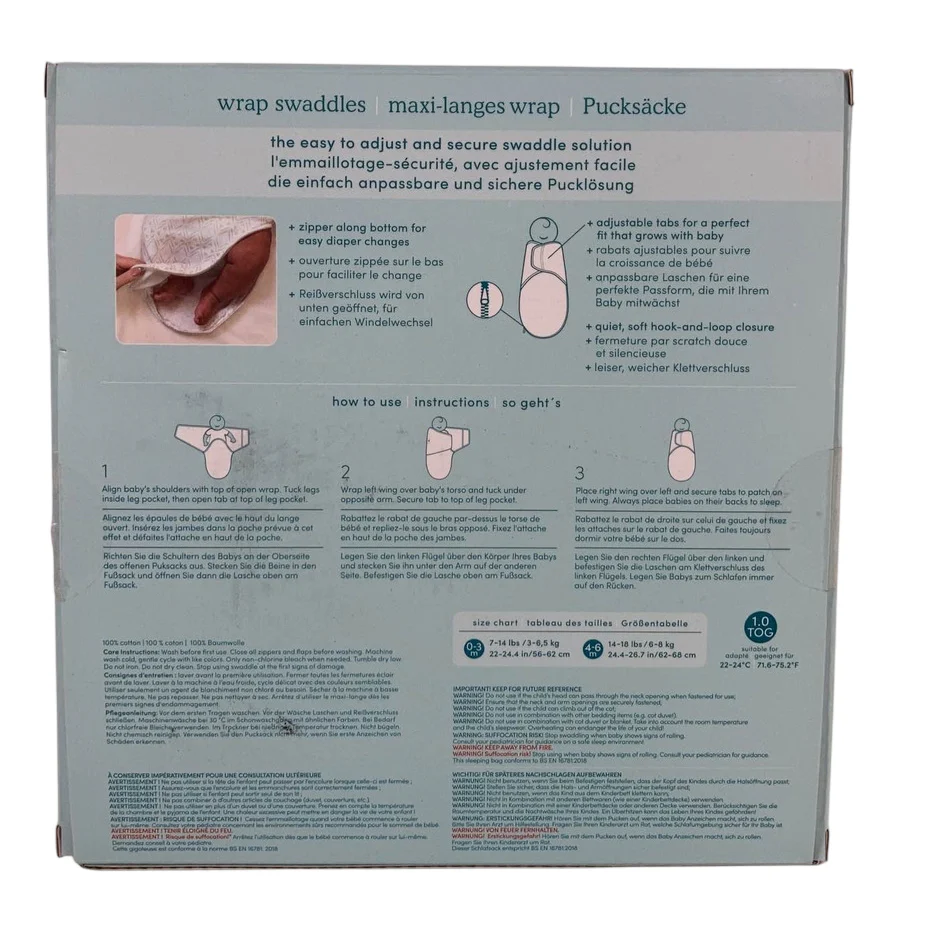 Aden + Anais Essentials Easy Wrap Swaddle, 3 Pack, Small (0-3 Months), Stargaze - Image 3
