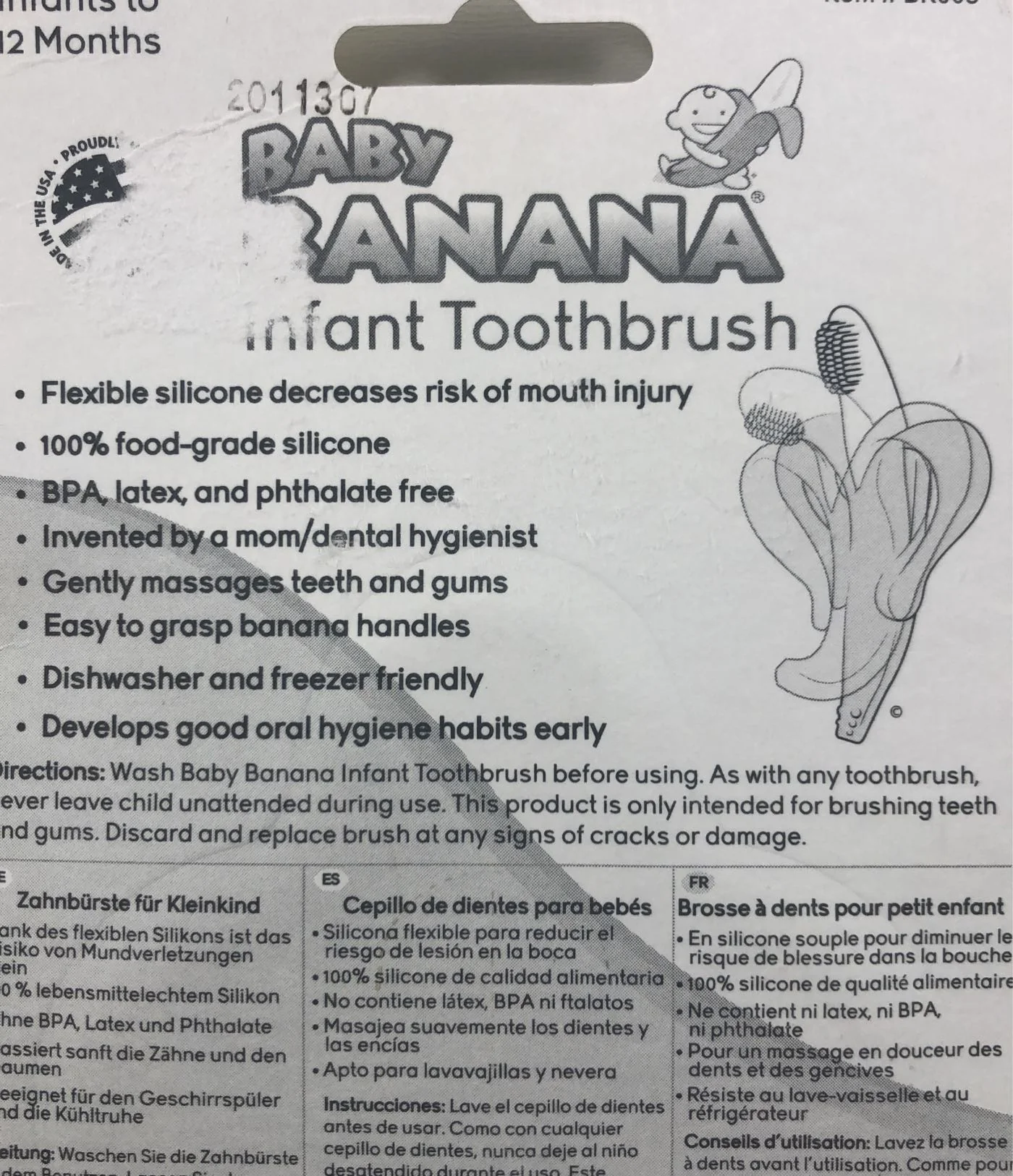 Baby Banana Infant Toothbrush, Yellow - Image 3