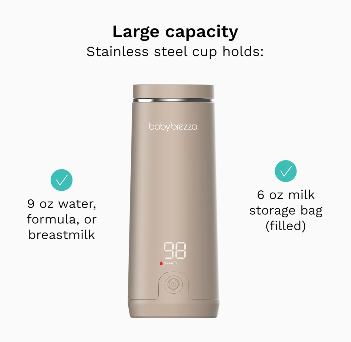 Baby Brezza Super Fast Portable Bottle Warmer, Taupe - Image 2