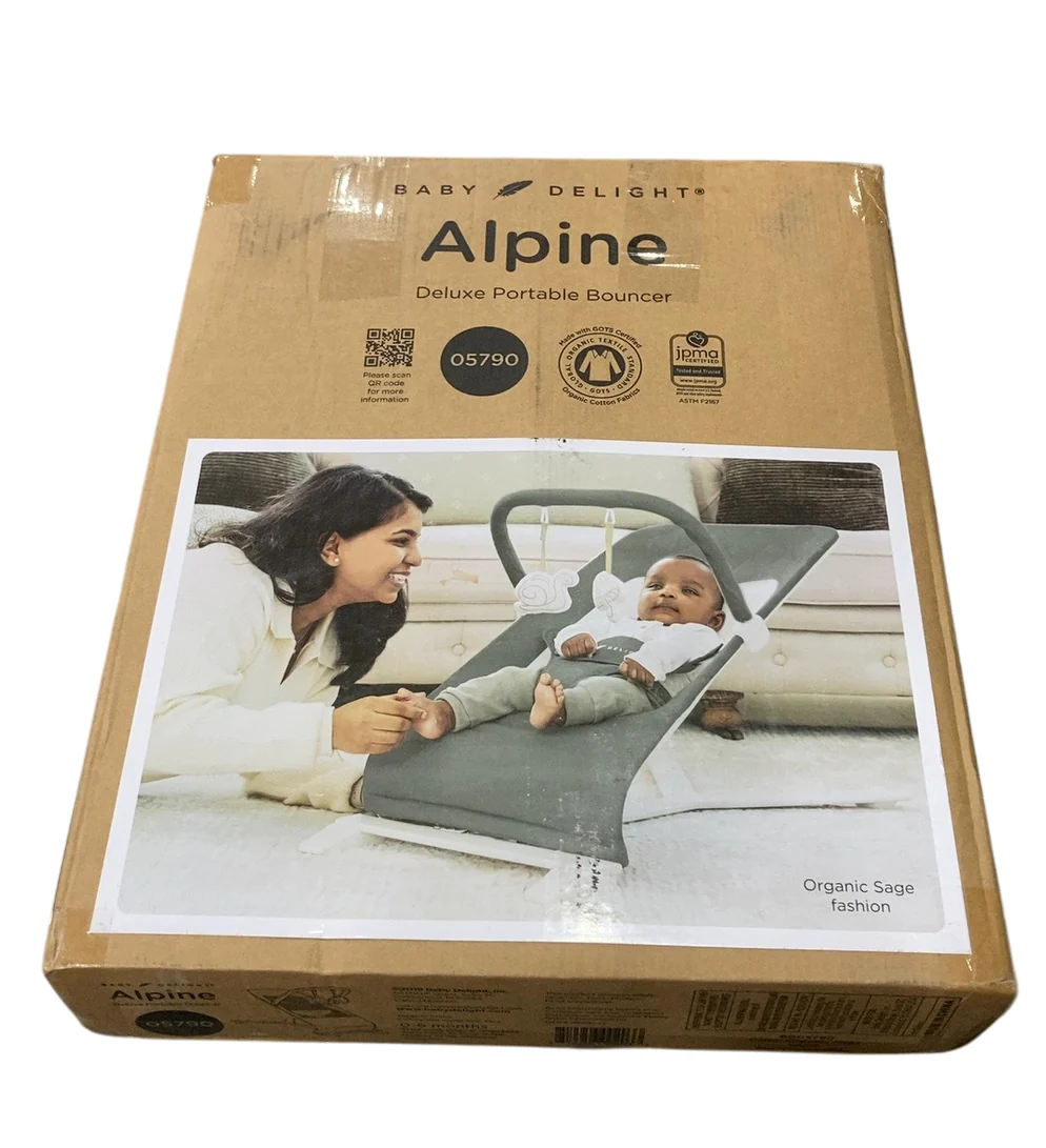 Baby Delight Alpine Deluxe Portable Bouncer, Organic Sage - Image 2