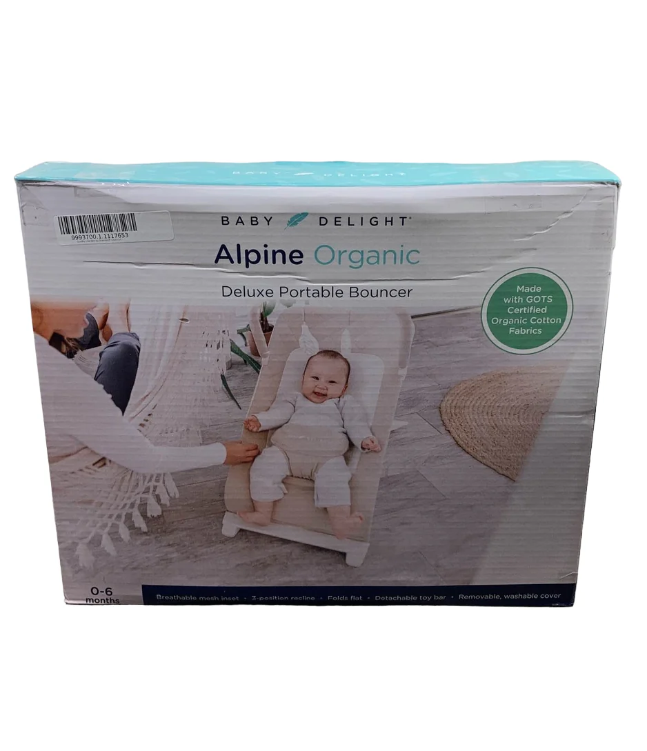 Baby Delight Alpine Deluxe Portable Bouncer, Organic Oat - Image 4