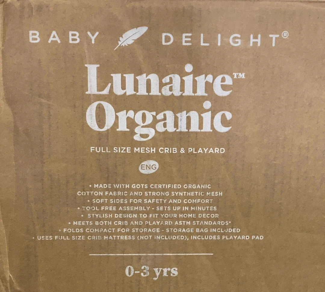 Baby Delight Lunaire Full Size Mesh Crib and Playard, Organic Oat - Image 3