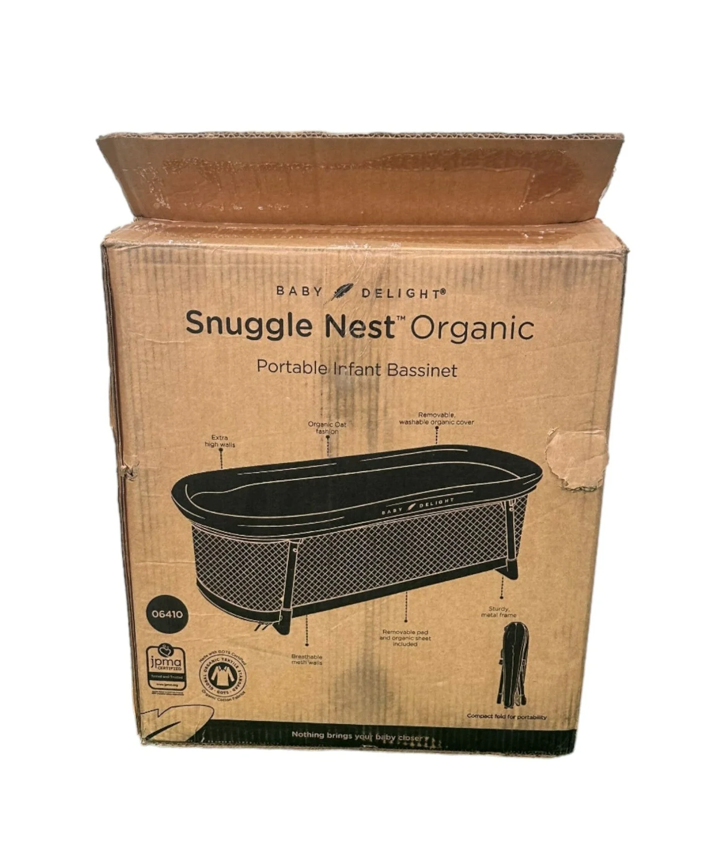 Baby Delight Snuggle Nest Portable Infant Bassinet, Organic Oat - Image 4