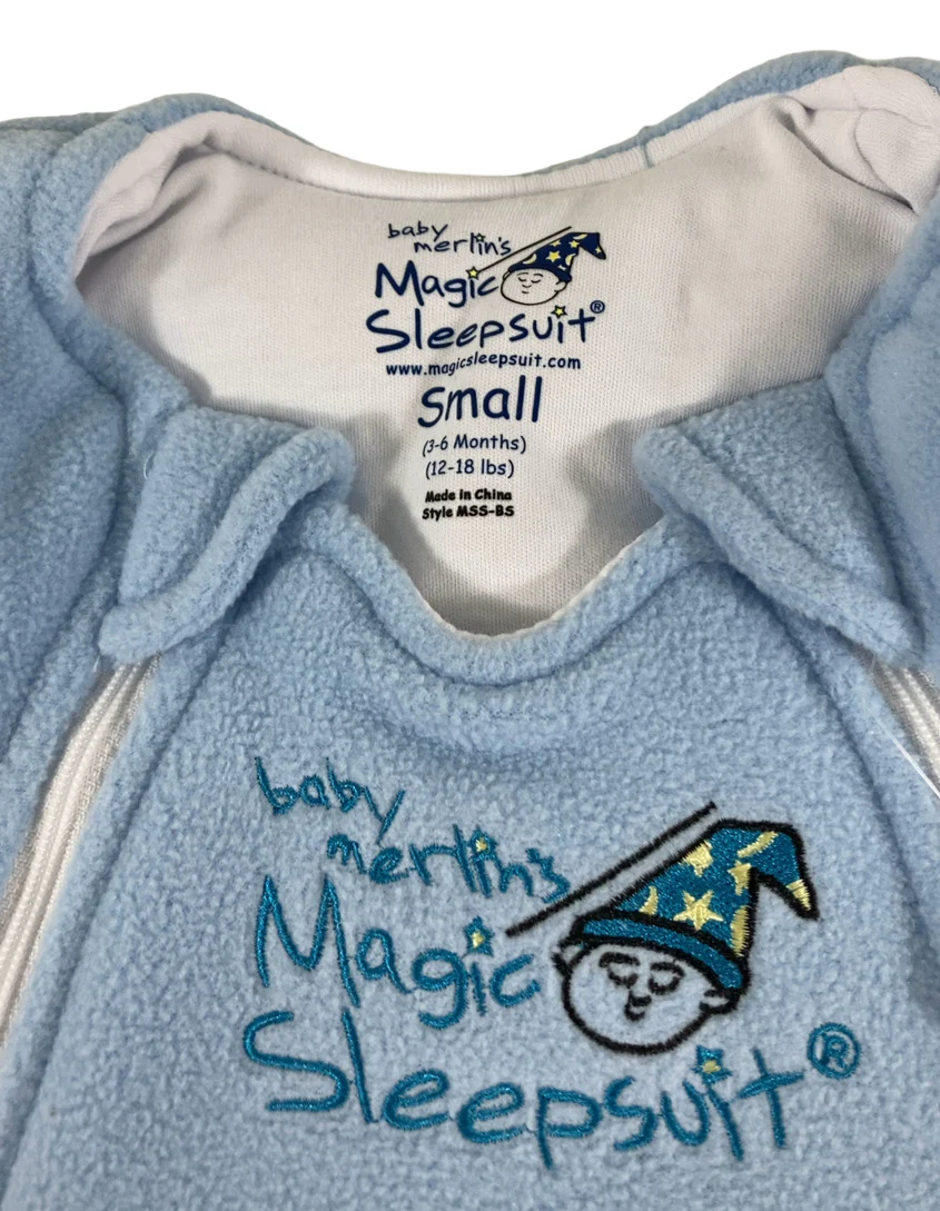 Baby Merlin's Magic Sleepsuit, Blue, Fleece, Small 3-6 Months - Image 6