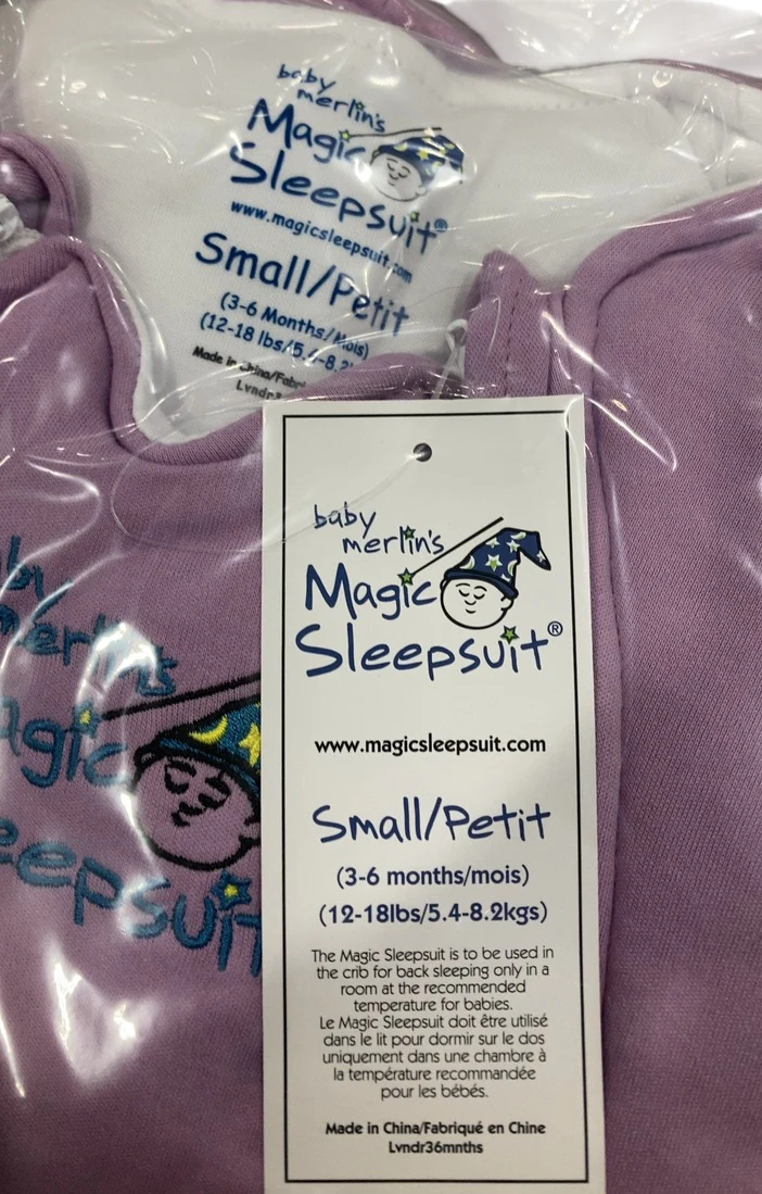Baby Merlin's Magic Sleepsuit, Cotton, Lavender, Small (12-18lbs) - Image 4
