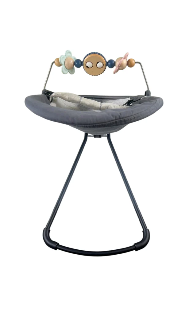 BabyBjorn Bouncer Balance Bundle With Toy Bar, Black Frame, Dark Gray/Gray, Pastel Googly Eyes - Image 3