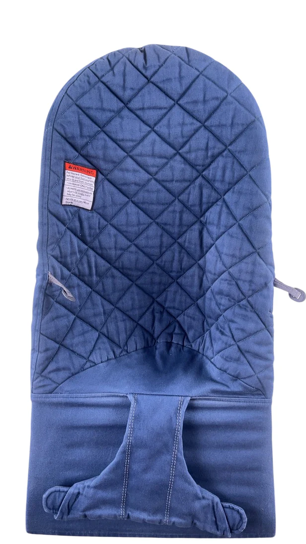 BabyBjorn Bouncer Bliss, Dark Gray Frame, Midnight Blue Cotton Classic Quilt - Image 5