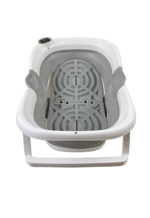 Bebeleh Collapsible Baby Bathtub with Thermometer, Grey - Image 5