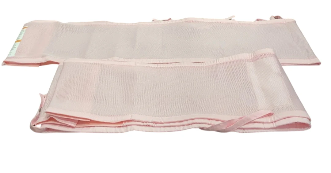 Breathable Baby Mesh Crib Liner, Full Size/4 Sides, Light Pink - Image 2