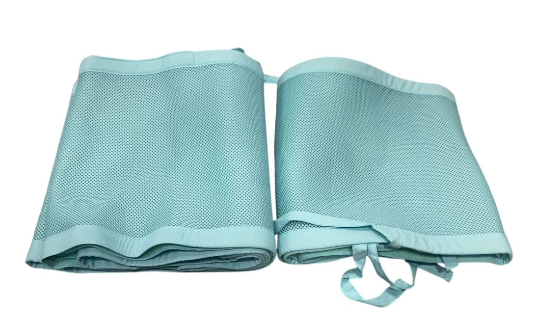 Breathable Baby Mesh Crib Liner, Full Size/4 Sides, Sea Foam - Image 2