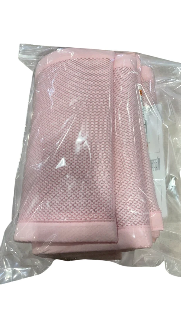 Breathable Baby Mesh Crib Liner, Light Pink, Full Size/4 Sides - Image 3