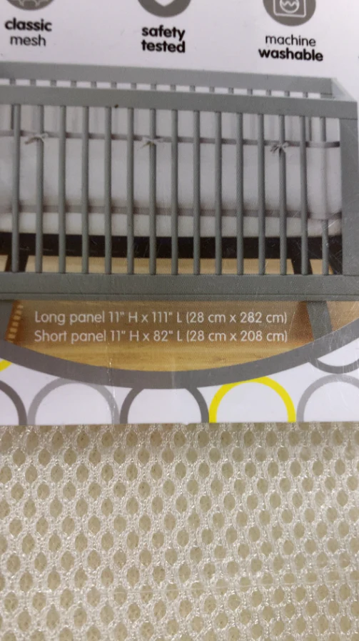 Breathable Baby Mesh Crib Liner, Natural Ecru, Full Size/4 Sides - Image 3
