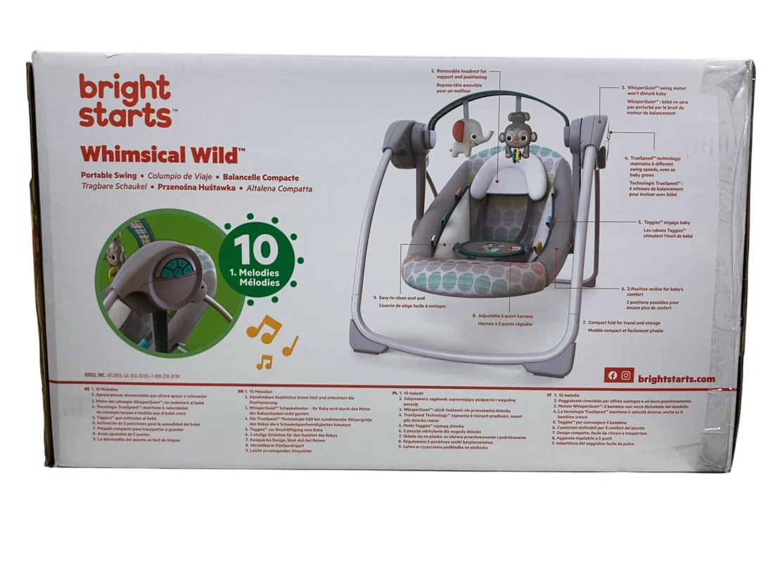 Bright Starts Portable Swing, Whimsical Wild - Image 4