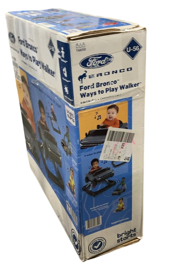 Bright Starts Ways To Play 4-In-1 Baby Activity Walker, Blue Grey, Ford Bronco - Image 3