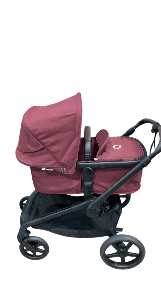 Bugaboo Kangaroo Single To Double Stroller, 2024, Black, Dark Cherry, Dark Cherry - Image 8