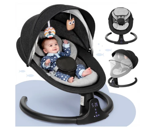 Caveen Electric Bluetooth Baby Rocker, Black - Image 2