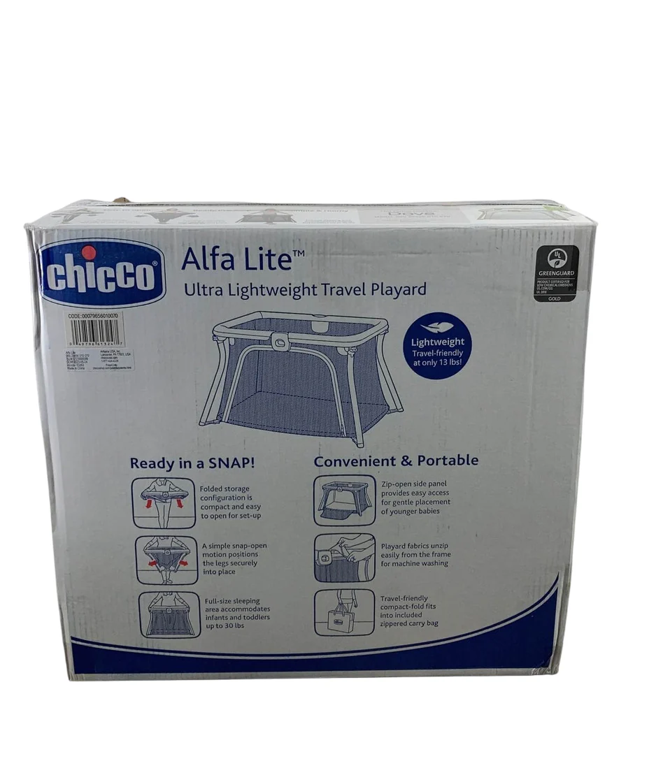 Chicco Alfa Lite Lightweight Travel Playard, Dove - Image 2