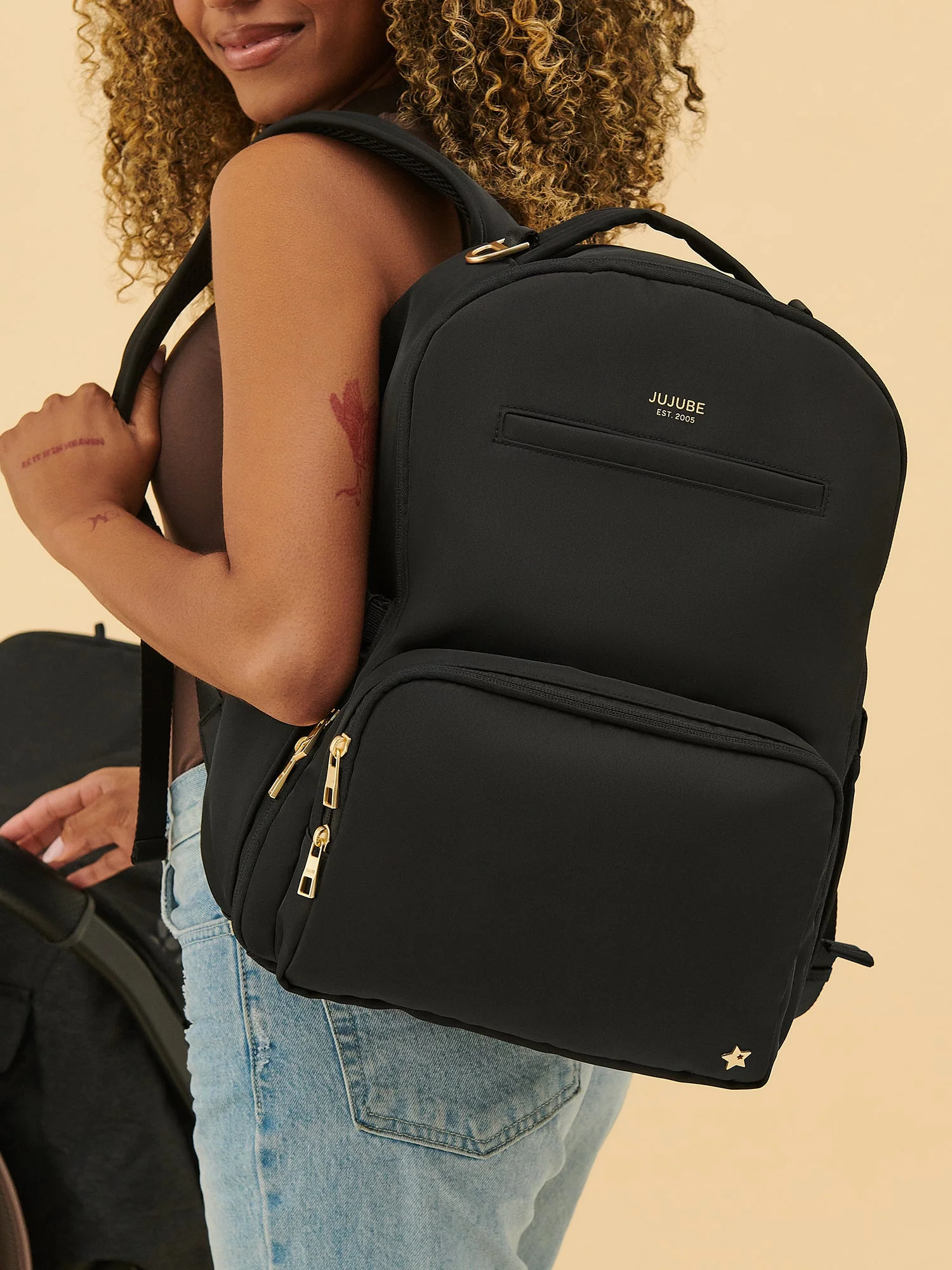 JuJuBe Classic Diaper Backpack, Black - Image 6