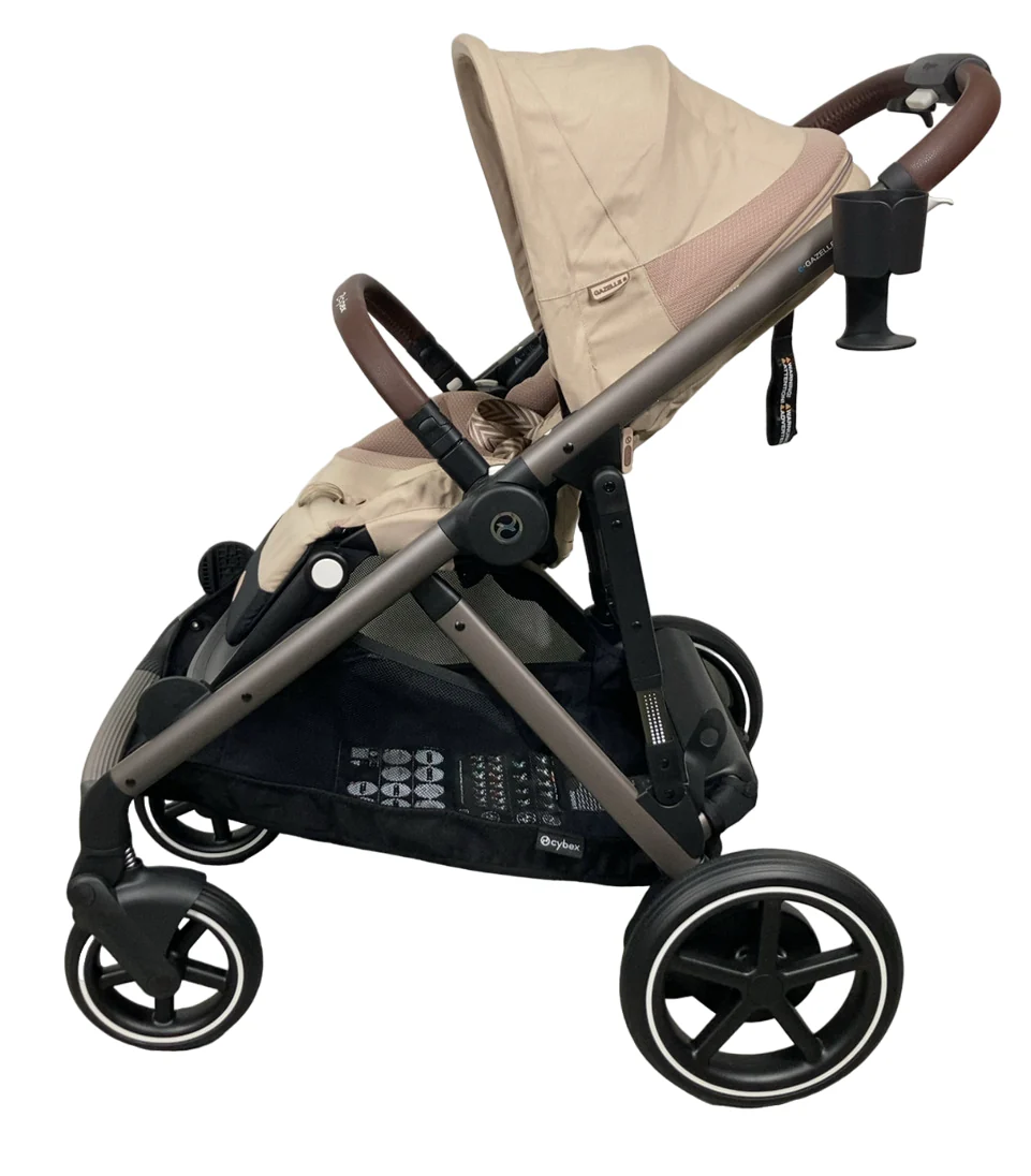 Cybex e-Gazelle S Stroller, 2024, Almond Beige, Taupe - Image 3