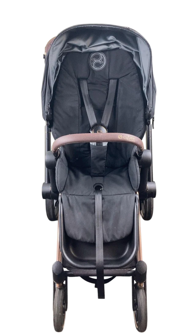Cybex E-PRIAM Electric Stroller, 2022, Deep Black, Rose Gold, with Battery - Image 4