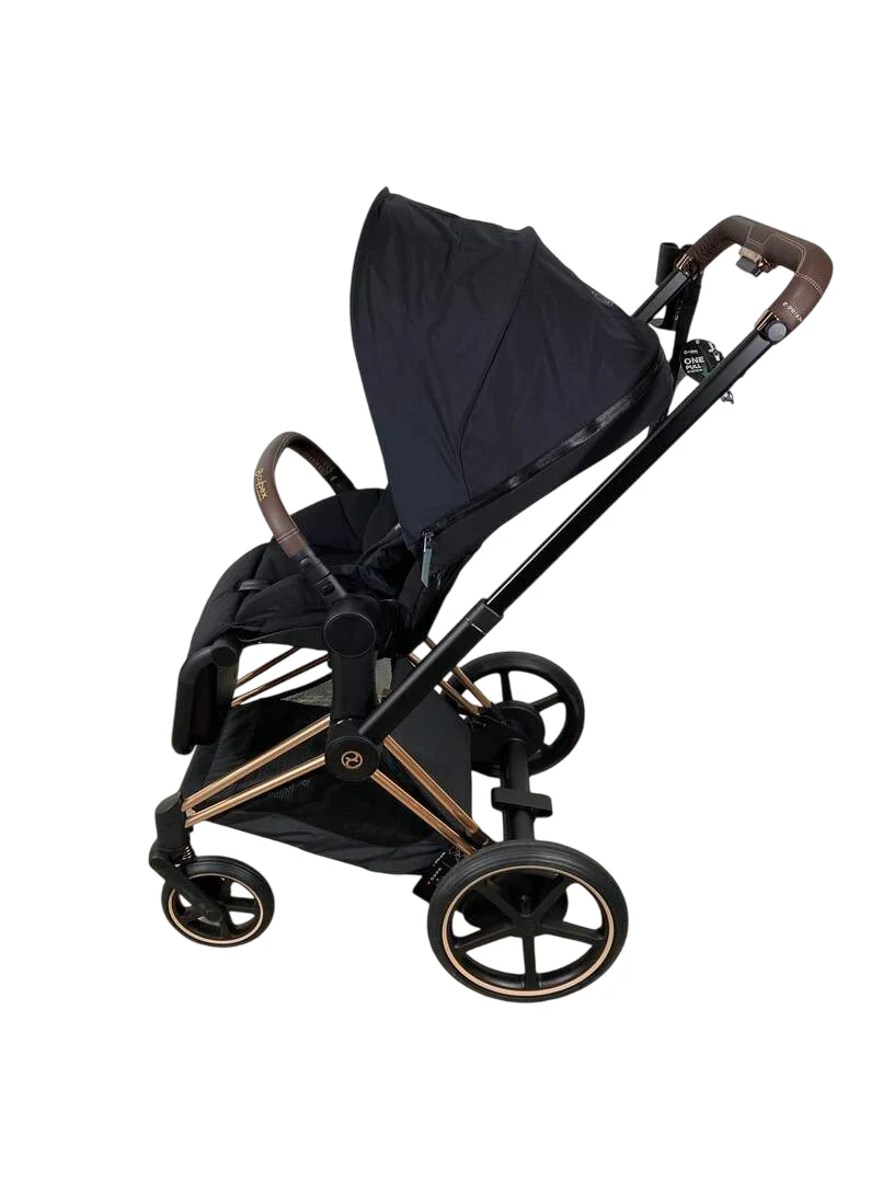 Cybex E-PRIAM Electric Stroller, 2023, Deep Black, Rose Gold, with Battery - Image 2