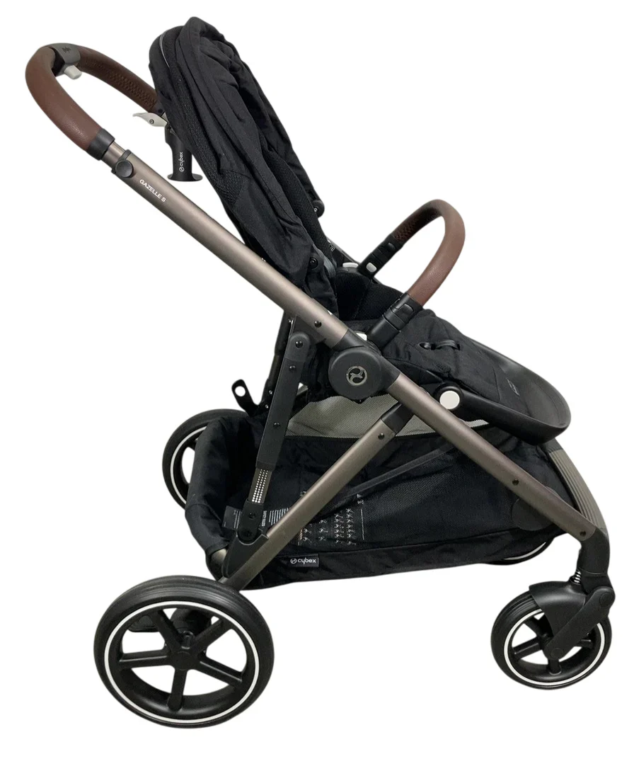 Cybex Gazelle S Modular Stroller, 2024, Moon Black, Taupe Frame - Image 2