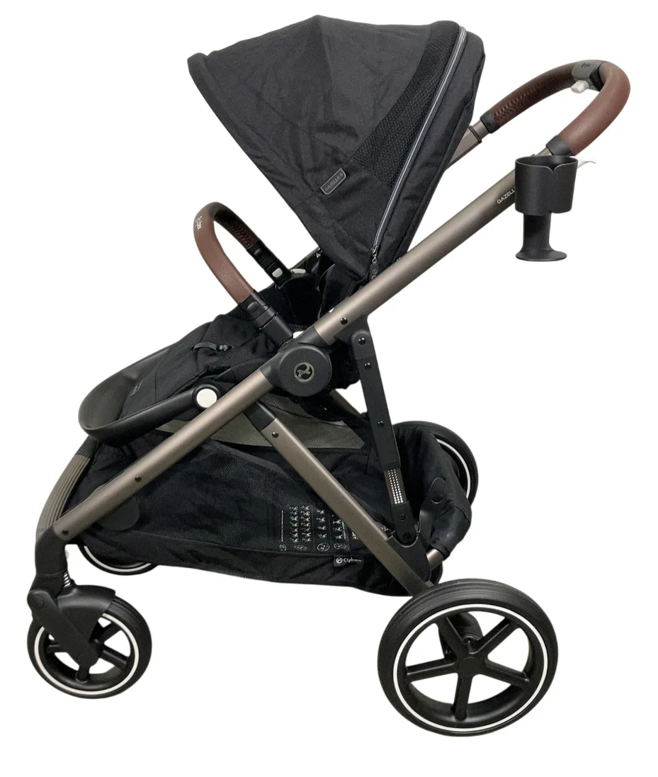 Cybex Gazelle S Modular Stroller, 2024, Moon Black, Taupe Frame - Image 3