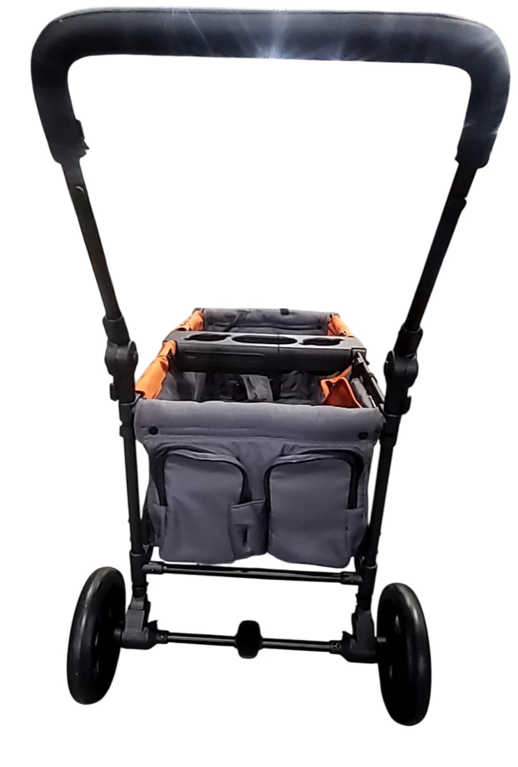 Delta Children Jeep Sport All-Terrain Stroller Wagon, Grey with Bonfire Orange - Image 3