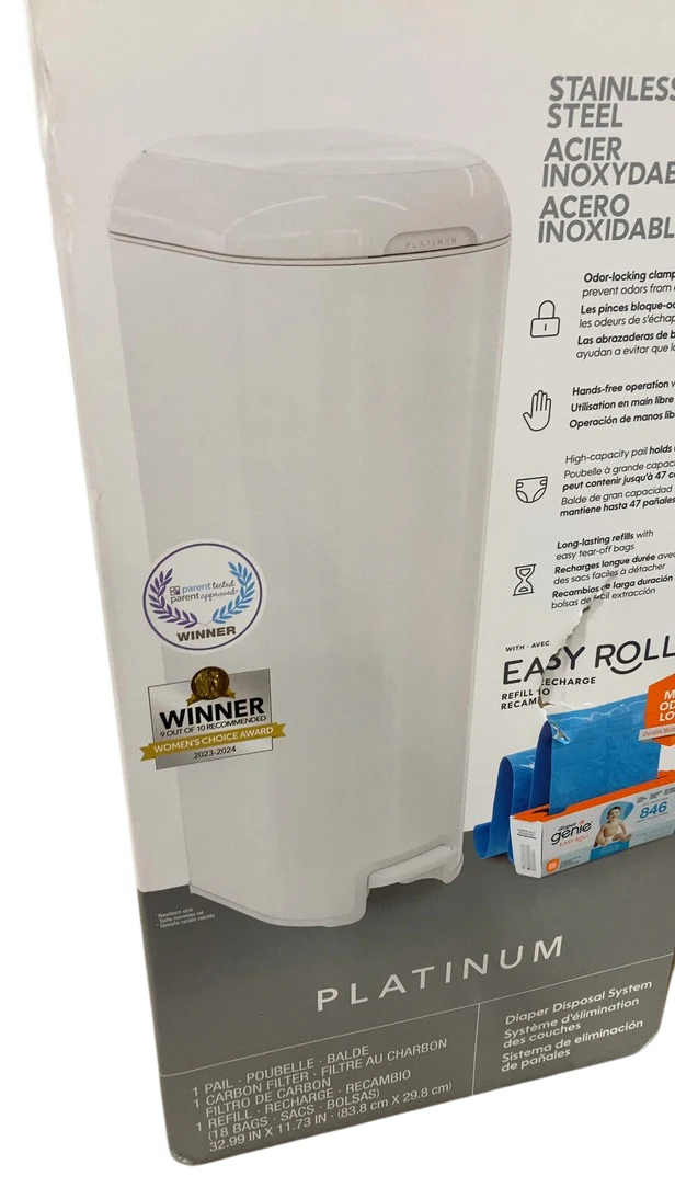 Diaper Genie Platinum Diaper Pail, White - Image 2
