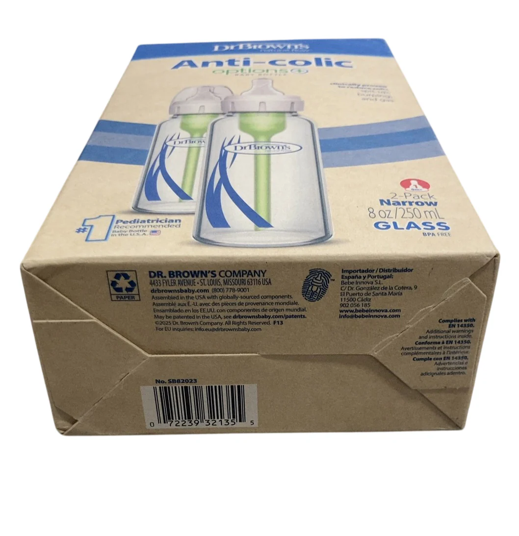Dr. Brown's Options+ Anti-colic Narrow Glass Bottles 2-Pack, 8 oz/250 ml - Image 3