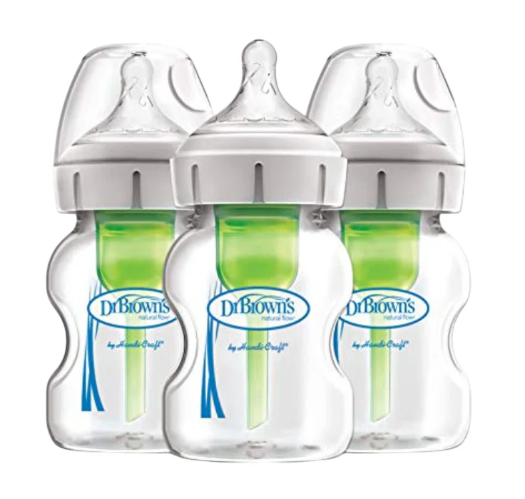 Dr. Brown's Options+ Anti Colic Wide Neck Glass Bottles 3-Pack, 5 oz/150 ml