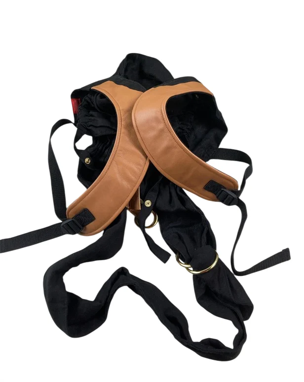 Sakura Bloom Scout Baby Carrier, Onyx and Cognac Leather - Image 2