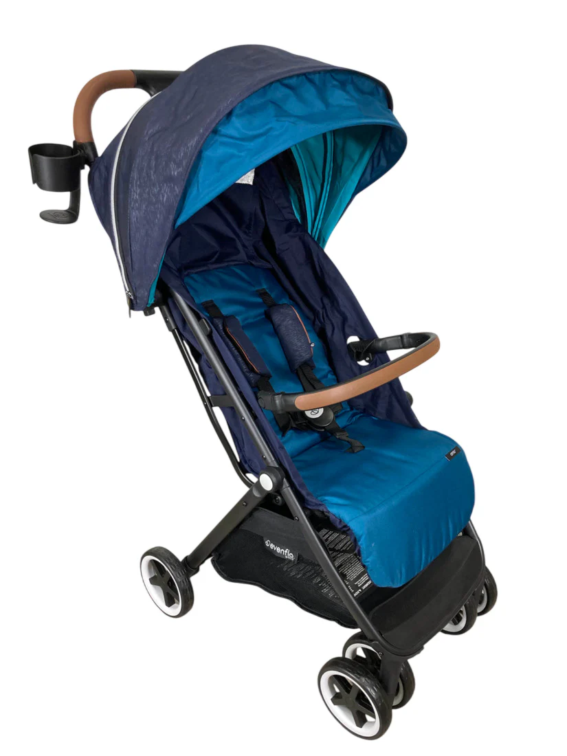 Evenflo GOLD Otto Self-Folding Lightweight Travel Stroller, 2022, Sapphire Blue - Image 2