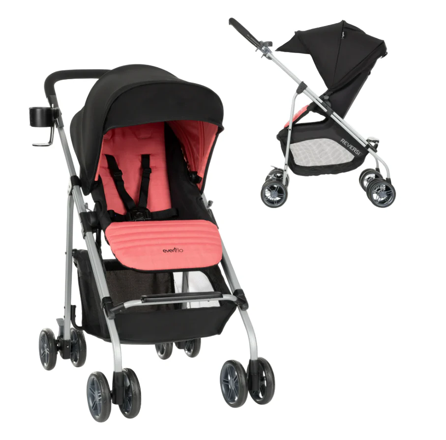 Evenflo Reversi Lightweight Reversible Stroller, 2021, Celestine Coral - Image 2