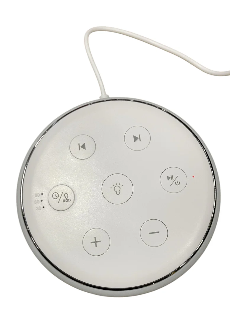 Famisym White Noise Sound Machine with Night Light, White - Image 3