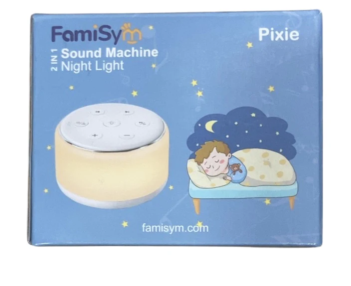 Famisym White Noise Sound Machine with Night Light, White - Image 6