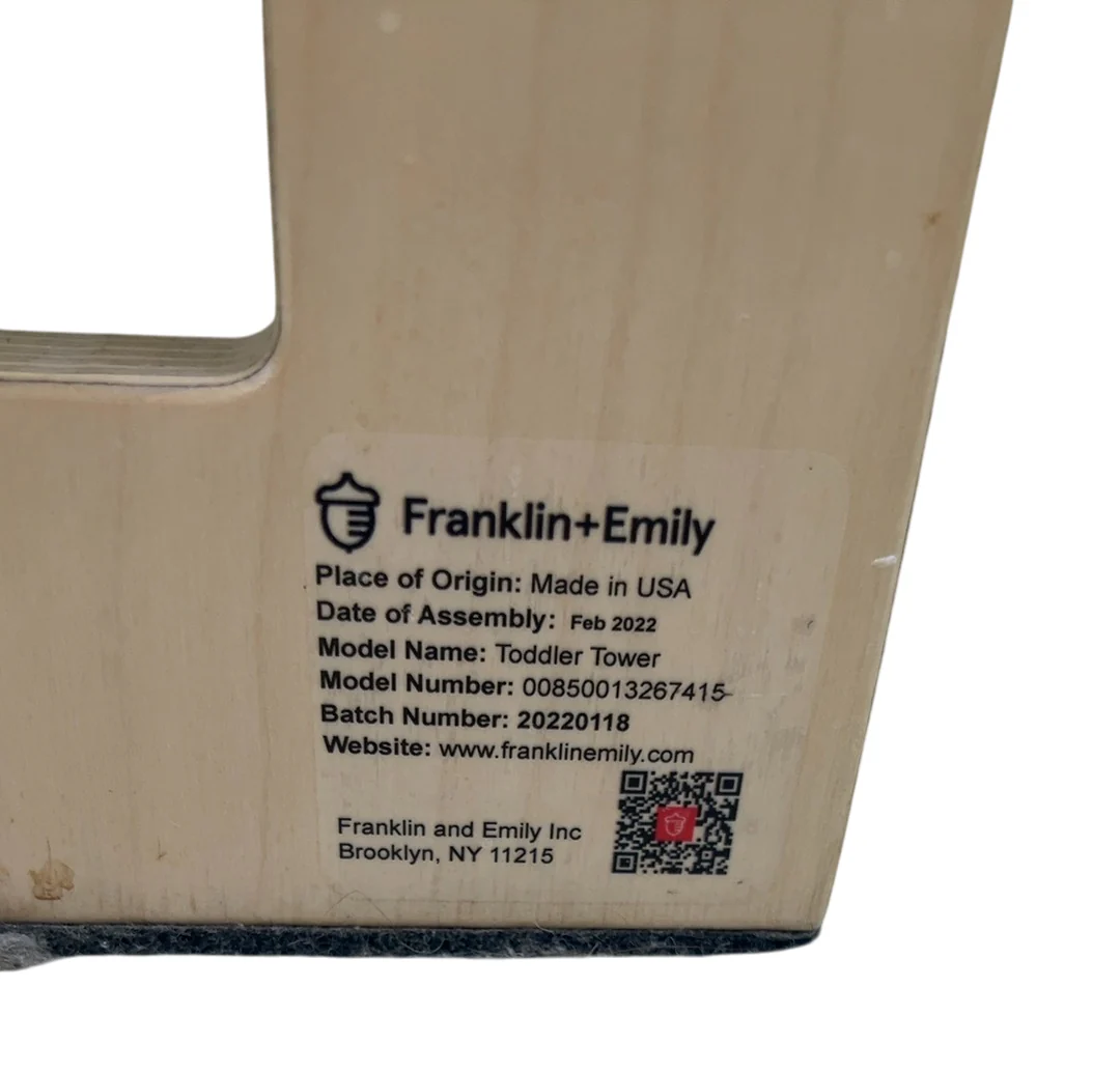 Franklin + Emily Wooden Toddler Tower, Birch/Leather - Image 5