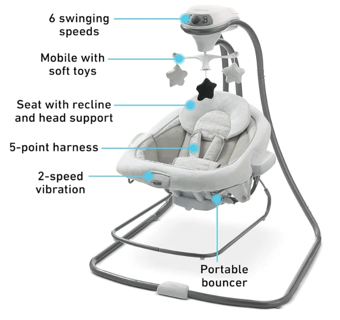 Graco Duet Connect LX Swing & Bouncer, Redmond - Image 4