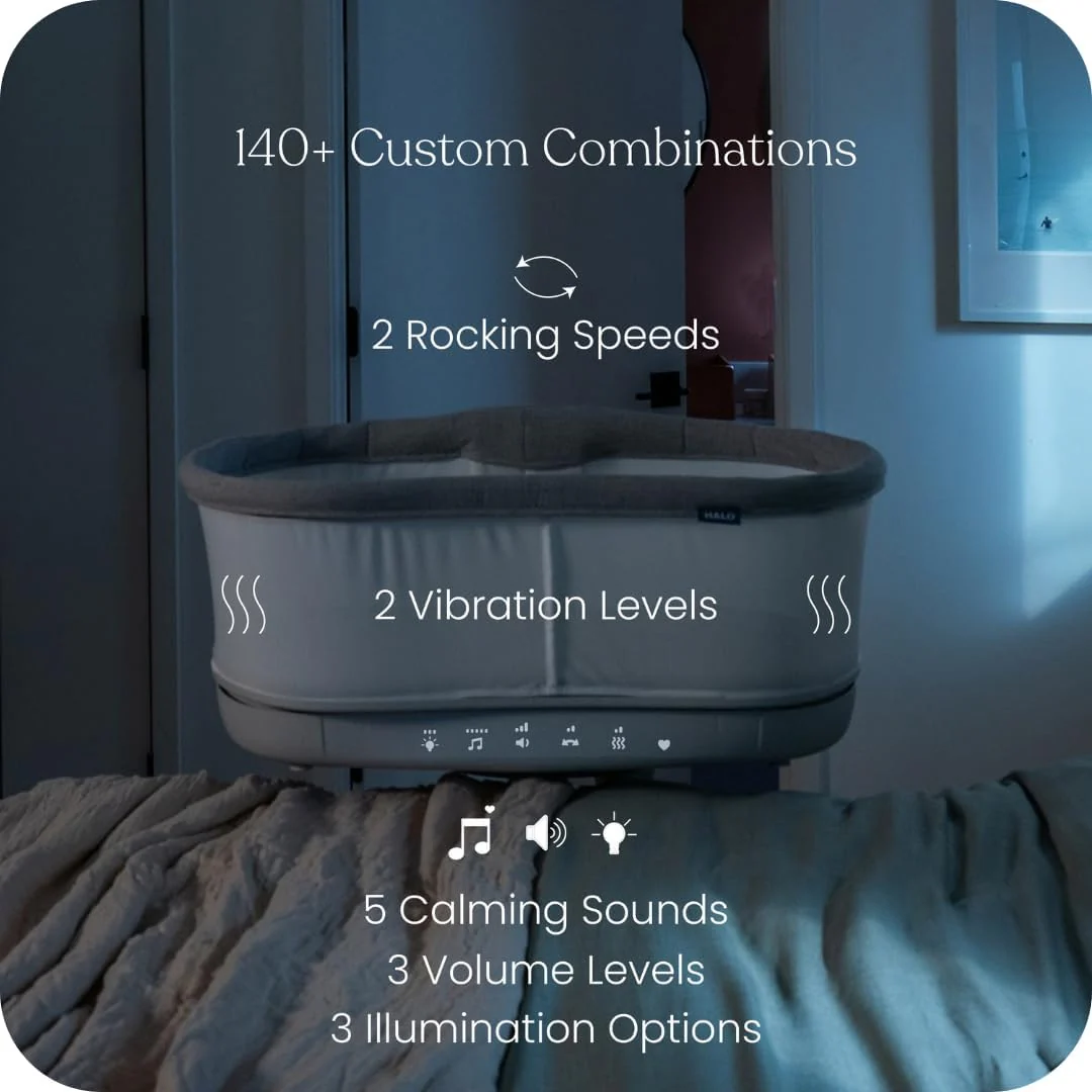 Halo BassiNest Connected Swivel Sleeper 3.0, White/Grey - Image 3