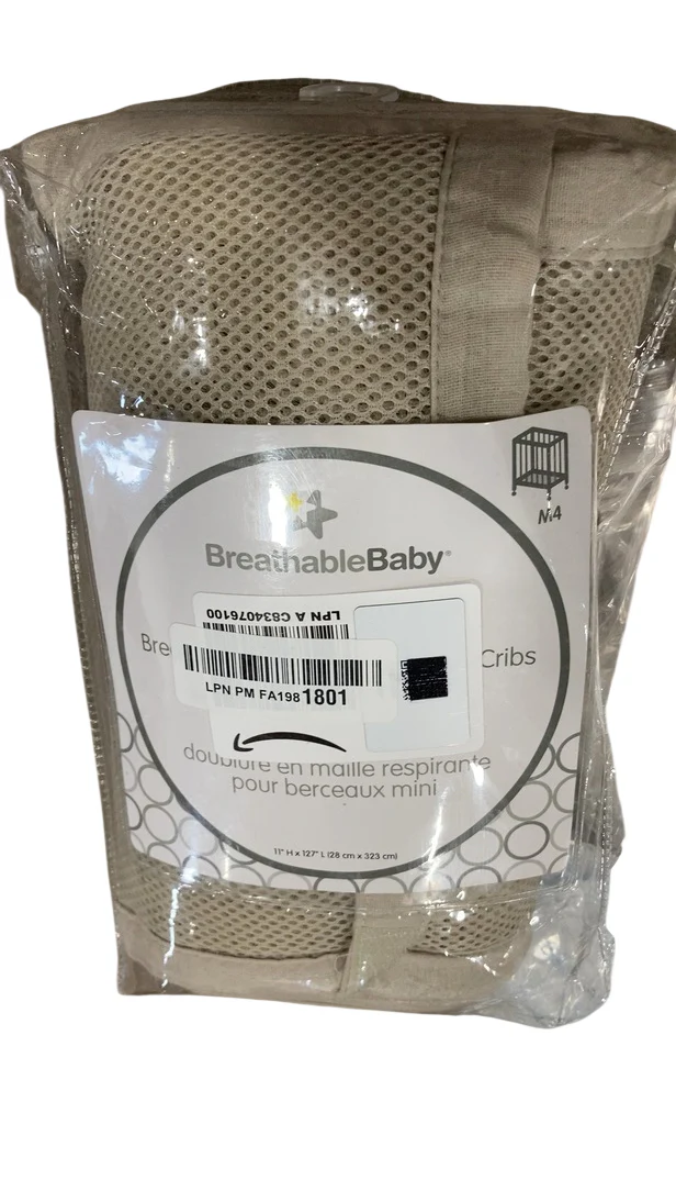 Halo BreathableBaby Mini Crib Breathable Mesh Liner, Deluxe, Sand Beach - Image 2