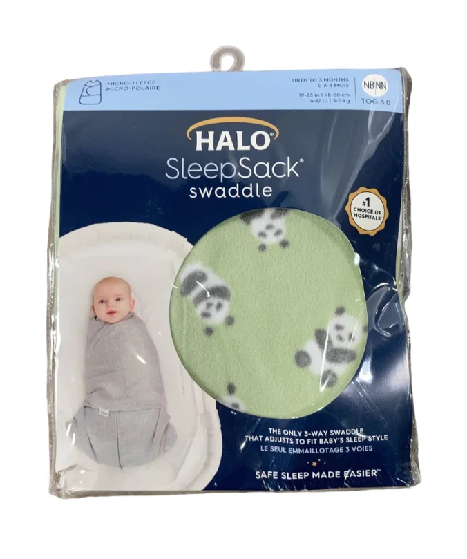 Halo Micro-Fleece Swaddle, Newborn, Cozy Pandas - Image 2