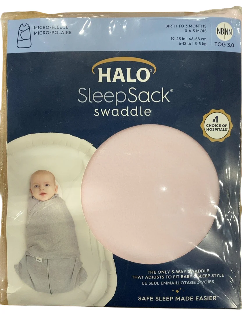 Halo Micro-Fleece Swaddle, Newborn, Light Pink - Image 2
