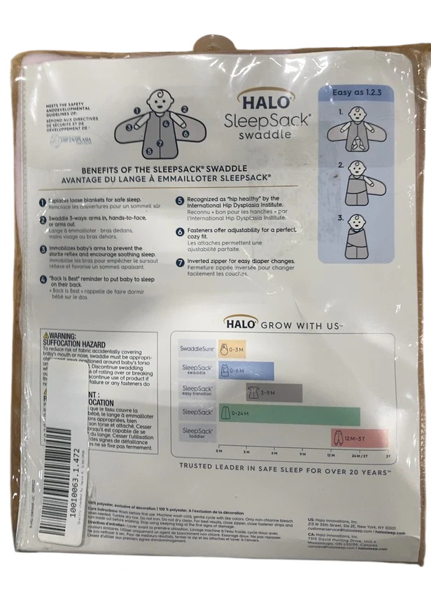 Halo Micro-Fleece Swaddle, Newborn, Light Pink - Image 3