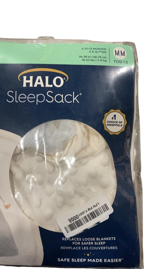 Halo SleepSack Swaddle, Medium, Plushy Dot Velboa Cream - Image 3