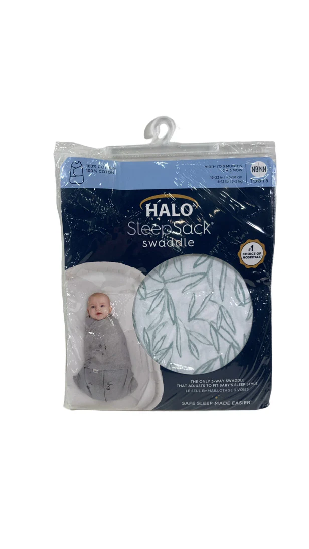 Halo SleepSack Swaddle, Newborn, Green Leaves - Image 4