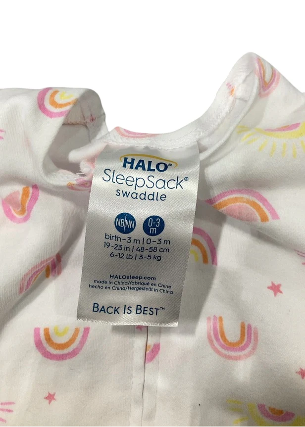 Halo SleepSack Swaddle, Newborn, Sunshine Rainbows - Image 5