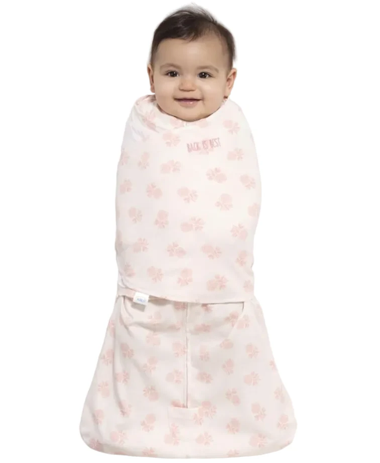 Halo SleepSack Swaddle, Small, Watercolor Rose Toss Blush - Image 2